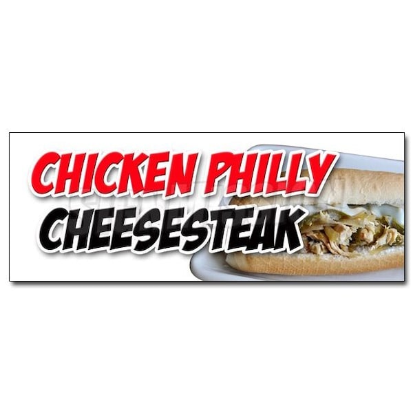 CHICKEN PHILLY CHEESESTEAKsticker philadelphia sandwich steak hot, D-36 Chicken Philly Cheesestk